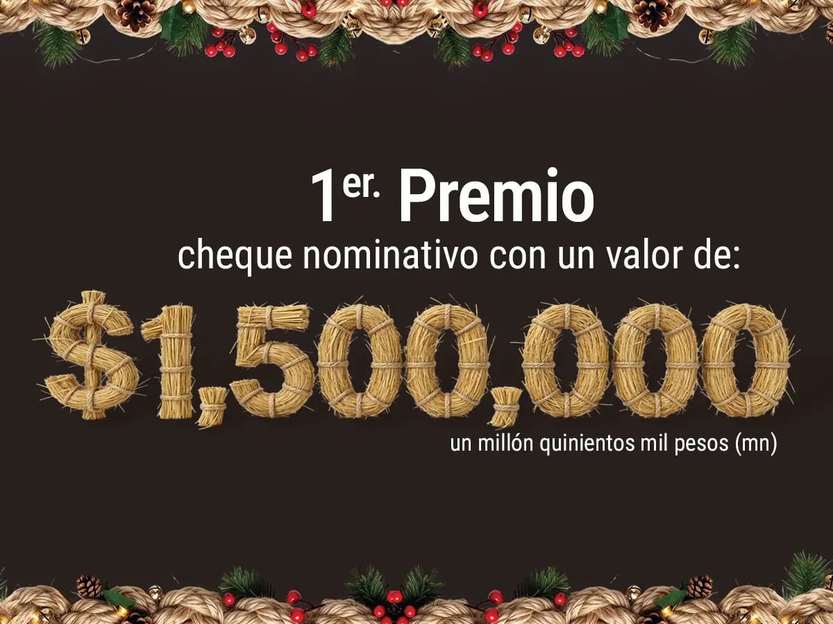 Cheque nominativo por la cantidad de $1,500,000.00 (un millón quinientos mil pesos 00/100 M.N.).